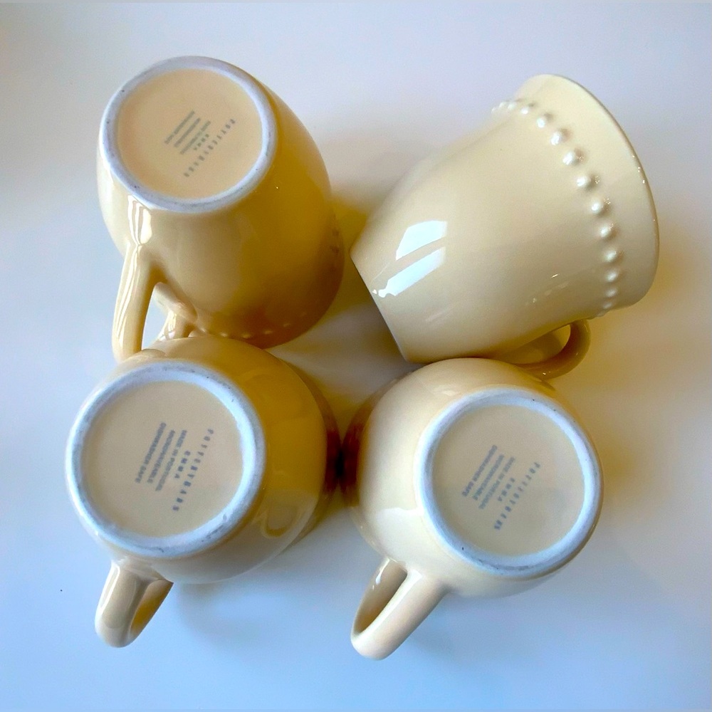 Pottery Barn Emma Yellow 4 Mugs - Picture 2 of 3
